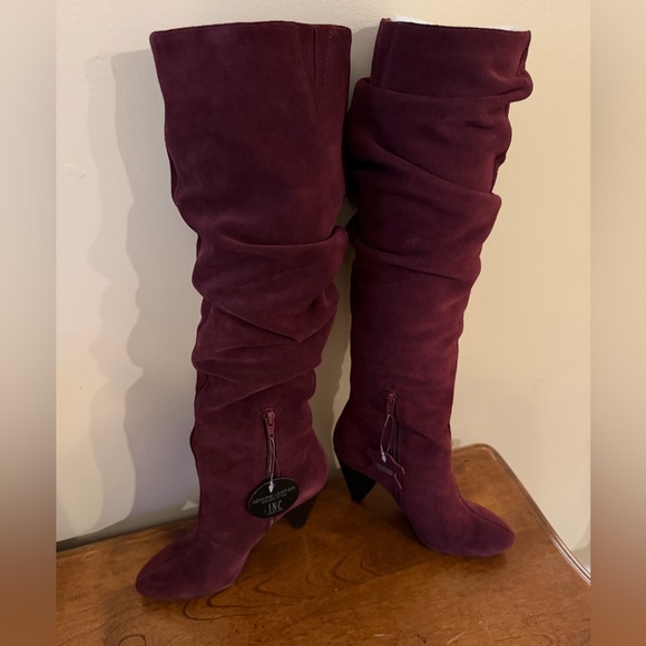 Women’s 5 INC International Concepts INC Women's Maroon Suede Gerii Dress Boots - Picture 5 of 7